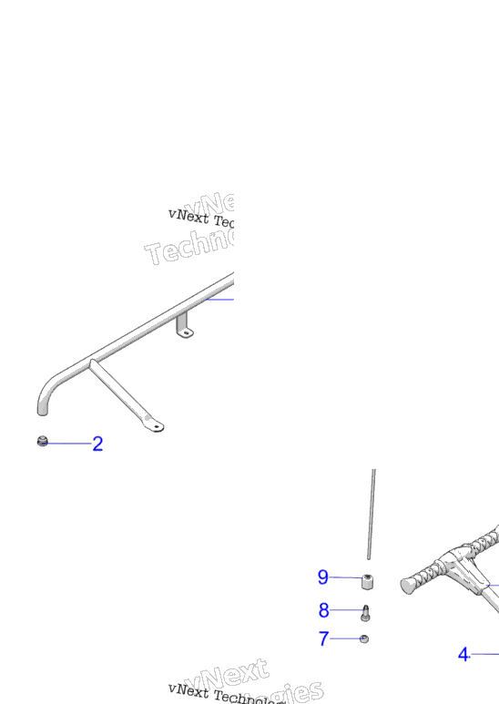 Body, Bumper, Rear, Flag, And Pass Handle