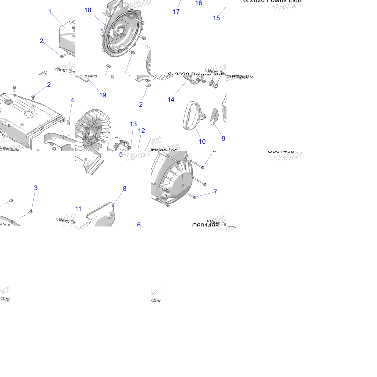 Engine, Blower Housing & Recoil Starter