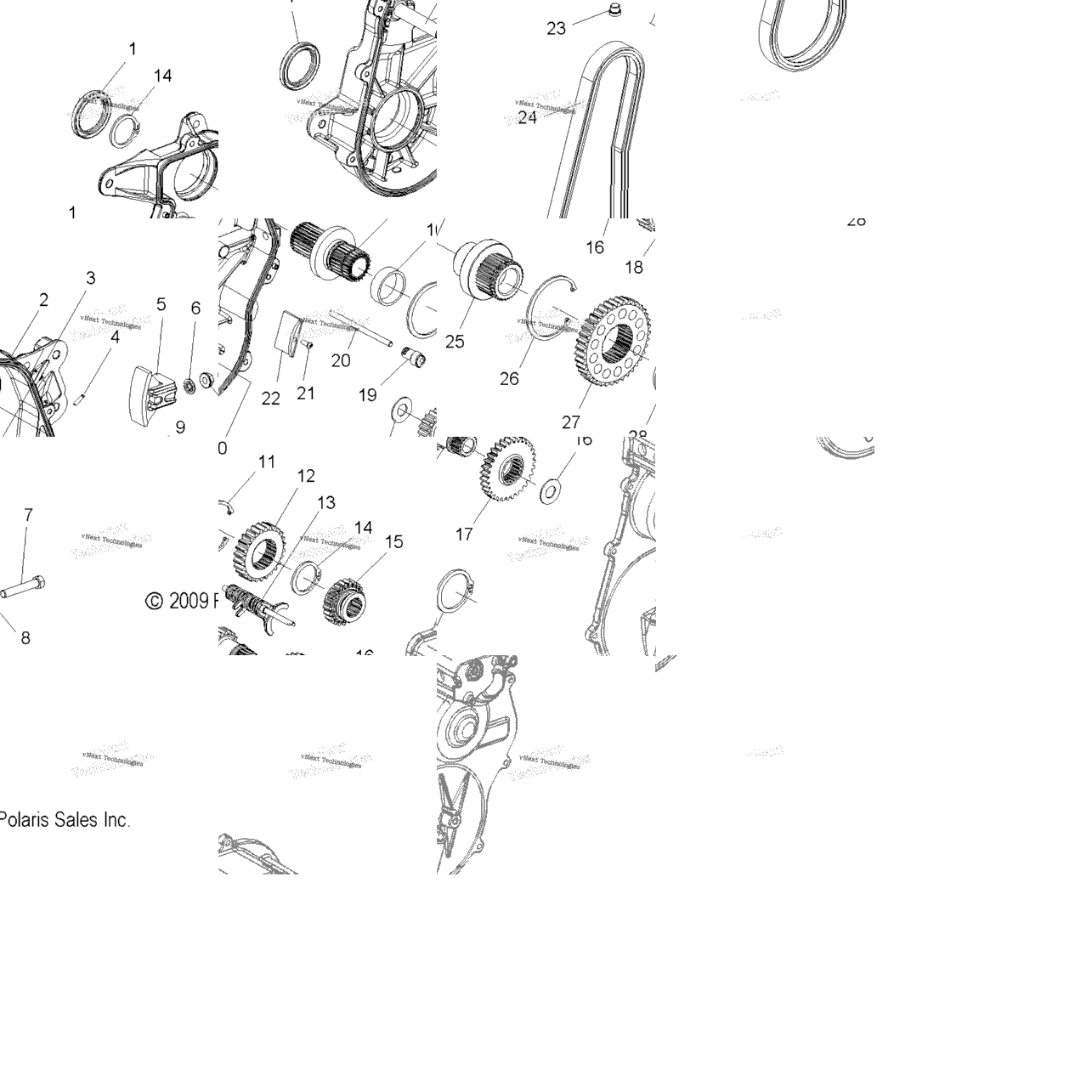 Drive Train, Gearcase Asm
