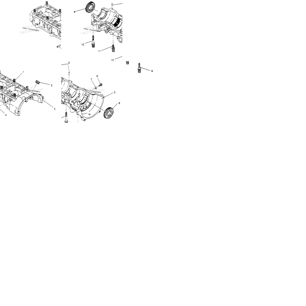 Crankcase Assembly Xlt 0950756, Xlt Sks , Xlt Sks Euro E950556 & Xl