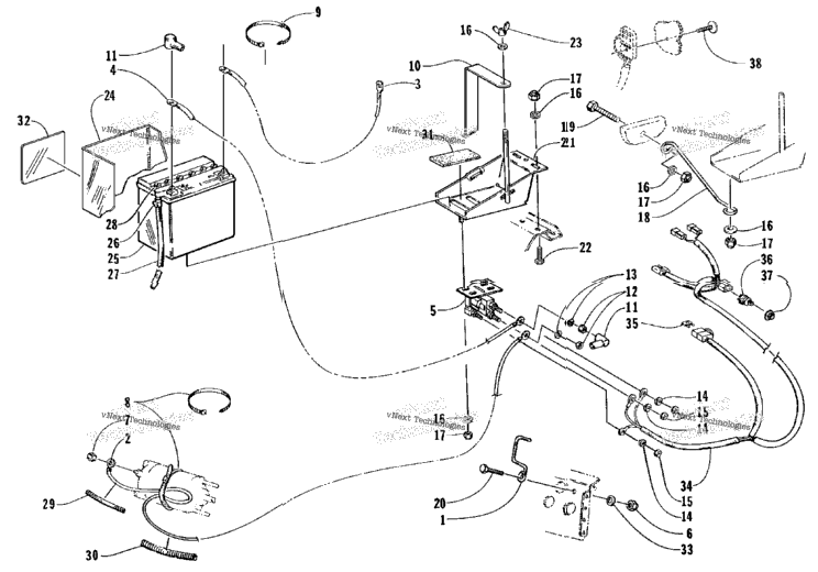 Battery, Solenoid, And Cables