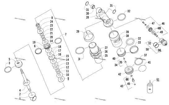 Rear Suspension Front Arm Shock Absorber