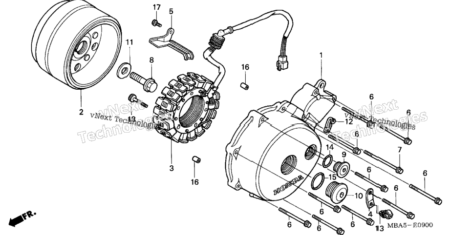 Left Crankcase Cover + Generator