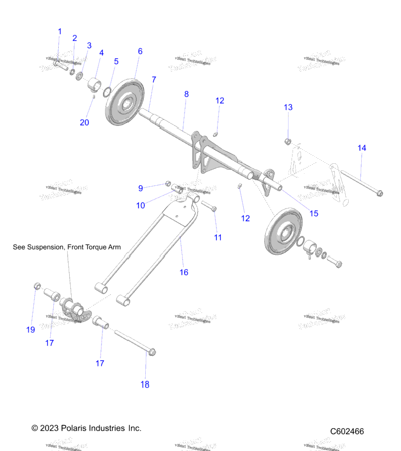 Suspension, Torque Arm, Rear