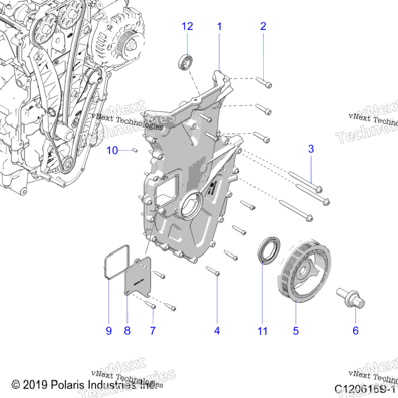 Engine, Front Cover Assembly All Options
