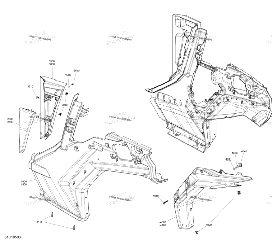 Body - Rear Fender Parts - Red